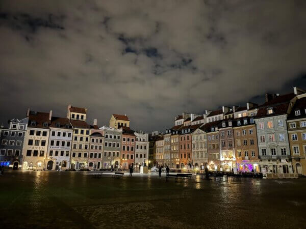 Beautiful Old Town Warsaw at night